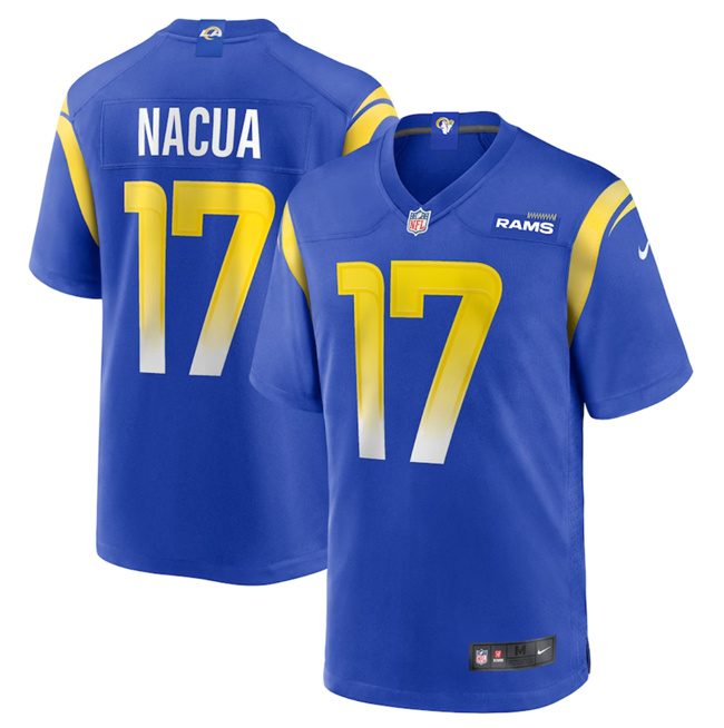 Men's Los Angeles Rams #17 Puka Nacua Blue 2023 F.U.S.E. Stitched Football Game Jersey